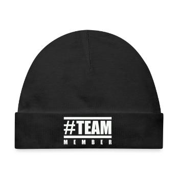 team_member_hashtag- - Baby Premium Organic Mütze - Schwarz - Vorne