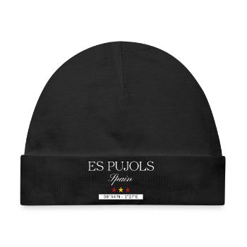 Es Pujols Spanien Souvenir – Reise minimalistisch - Baby Premium Organic Mütze - Schwarz - Vorne
