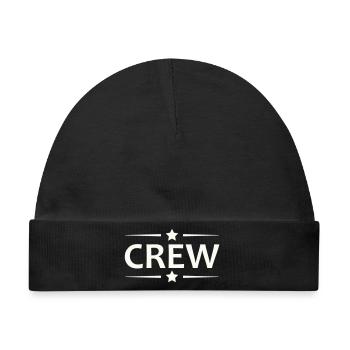 Crew Sternen Retro Badge - Baby Premium Organic Mütze - Schwarz - Vorne