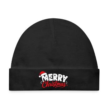 Frohe Weihnachten - Baby Premium Organic Mütze - Schwarz - Vorne