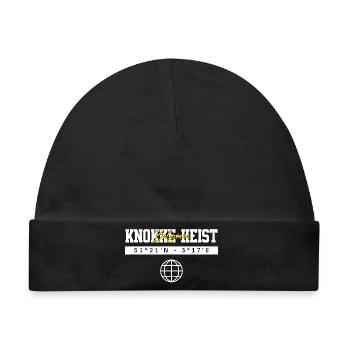 Knokke-Heist Belgien Koordinaten Reise Souvenir - Baby Premium Organic Mütze - Schwarz - Vorne