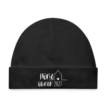 Home Owner 2027 – Hausbau Einzug Geschenk - Baby Premium Organic Mütze - Schwarz - Vorne