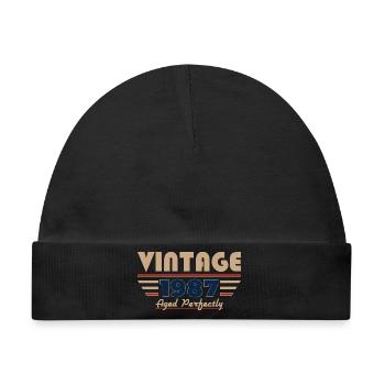 39. Geburtstag Geschenk Vintage Jahrgang 1987 - Baby Premium Organic Mütze - Schwarz - Vorne