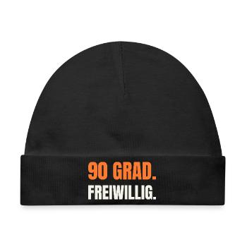 Sauna Spruch: 90 Grad. Freiwillig. - Baby Premium Organic Mütze - Schwarz - Vorne