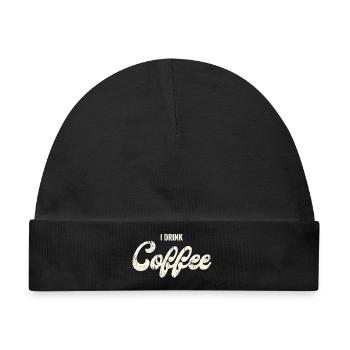 Ich trink Kaffee – Retro Script - Baby Premium Organic Mütze - Schwarz - Vorne