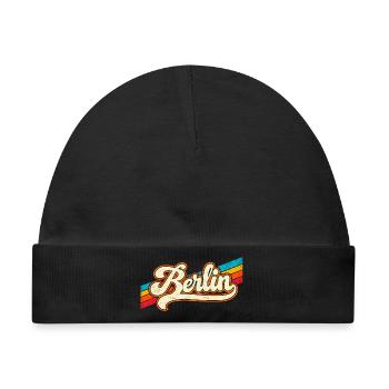 Berlin - Retro Sticker - Deutschalnd - Germany - Baby Premium Organic Mütze - Schwarz - Vorne