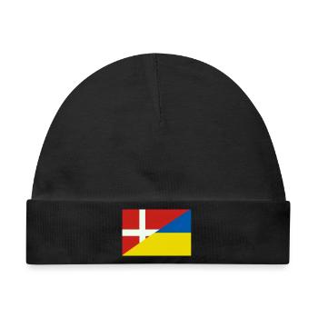 Dänemarkische Ukraine-Flagge – dänische und ukrainische Flagge - Baby Premium Organic Mütze - Schwarz - Vorne
