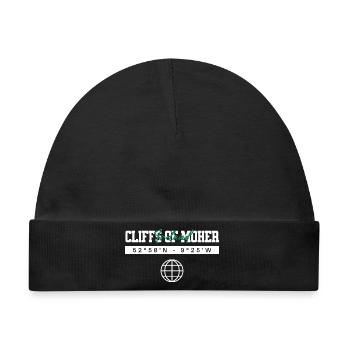 Cliffs of Moher Irland Koordinaten Reise Souvenir - Baby Premium Organic Mütze - Schwarz - Vorne