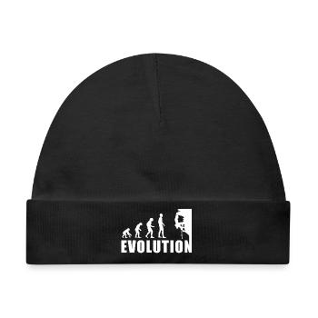 EVOLUTION Klettern Bergsteigen Climbing Geschenk - Baby Premium Organic Mütze - Schwarz - Vorne
