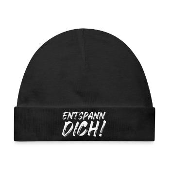 Entspann Dich! - Baby Premium Organic Mütze - Schwarz - Vorne