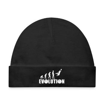 EVOLUTION BASKET Geschenk Basketball - Baby Premium Organic Mütze - Schwarz - Vorne