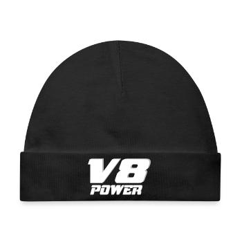 V8 - Baby Premium Organic Mütze - Schwarz - Vorne
