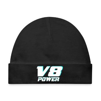 V8 - Baby Premium Organic Mütze - Schwarz - Vorne
