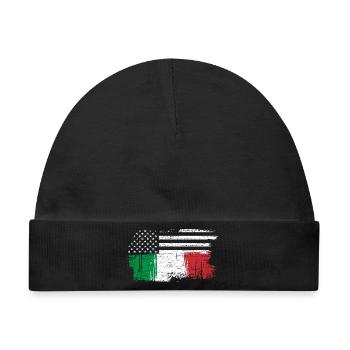 Sterne und Tricolore-Fusion - Baby Premium Organic Mütze - Schwarz - Vorne