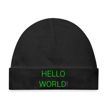 Hallo Welt - Baby Premium Organic Mütze - Schwarz - Vorne