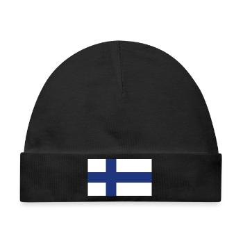 Finnland National Flagge - Baby Premium Organic Mütze - Schwarz - Vorne