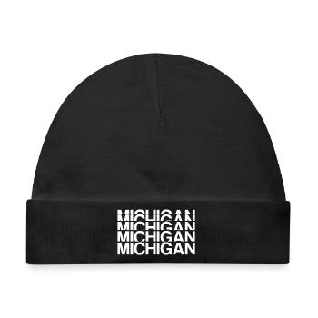 Michigan Raster Blockdesign - Baby Premium Organic Mütze - Schwarz - Vorne