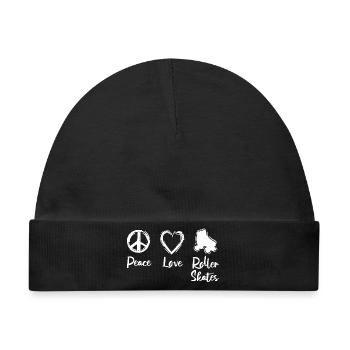 Peace Love Roller Skates - Baby Premium Organic Mütze - Schwarz - Vorne