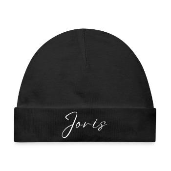 Joris Name mit J Jungenname Junge Geburt Baby Boy - Baby Premium Organic Mütze - Schwarz - Vorne