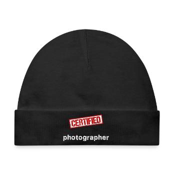 Photograph - Baby Premium Organic Mütze - Schwarz - Vorne