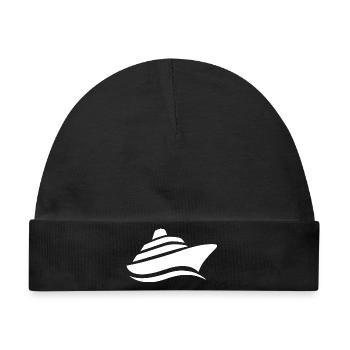 Minimalistische Kreuzfahrt Schiffsreise Silhouette - Baby Premium Organic Mütze - Schwarz - Vorne