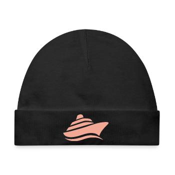 Minimalistische Kreuzfahrt Schiffsreise Silhouette - Baby Premium Organic Mütze - Schwarz - Vorne