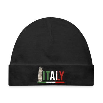 Italien Kolosseum Flagge Porträt - Baby Premium Organic Mütze - Schwarz - Vorne