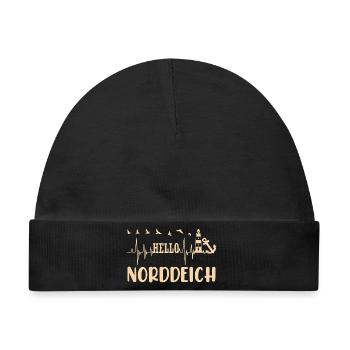 Norddeich MOIN Wattenmeer Nordsee Urlaub - Baby Premium Organic Mütze - Schwarz - Vorne