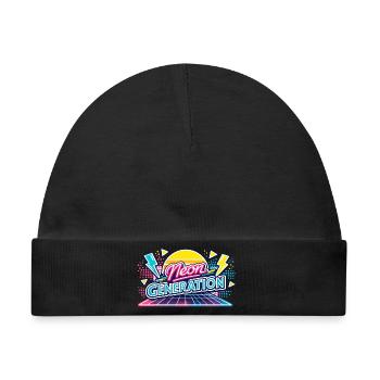 Neon Generation Retro-Vibe - Baby Premium Organic Mütze - Schwarz - Vorne