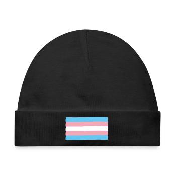 Trans Transgender Pride Flagge - Baby Premium Organic Mütze - Schwarz - Vorne