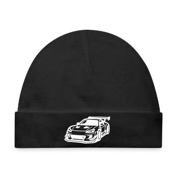 Auto Sportwagen Autorennen - Baby Premium Organic Mütze - Schwarz - Vorne