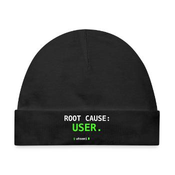 Root Cause USER Whoami IT Humor Nerd Geschenk - Baby Premium Organic Mütze - Schwarz - Vorne