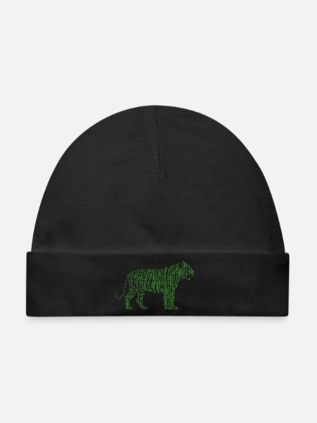 Binärcode Green Matrix Tiger Tech Cyber - Baby Premium Organic Mütze - Schwarz