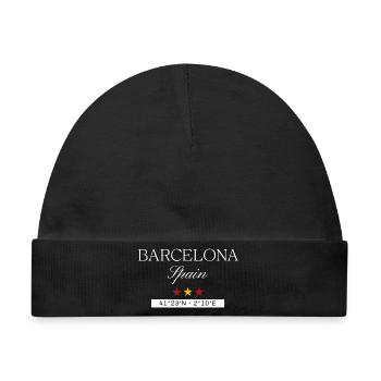 Barcelona Spanien Souvenir – Reise minimalistisch - Baby Premium Organic Mütze - Schwarz - Vorne