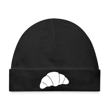 Weißes Croissant T-shirt Geschenkidee für Bäcker  - Baby Premium Organic Mütze - Schwarz - Vorne