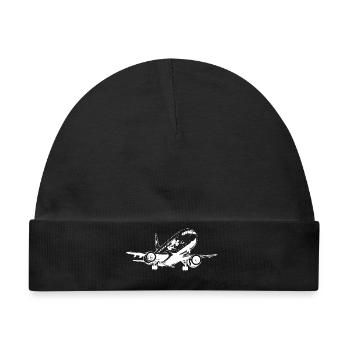 Flugzeug Zeichnung - Baby Premium Organic Mütze - Schwarz - Vorne
