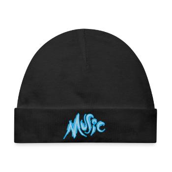 Music - Baby Premium Organic Mütze - Schwarz - Vorne