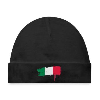 gepinselte Flagge Italiens mit einem Pinselstrich - Baby Premium Organic Mütze - Schwarz - Vorne