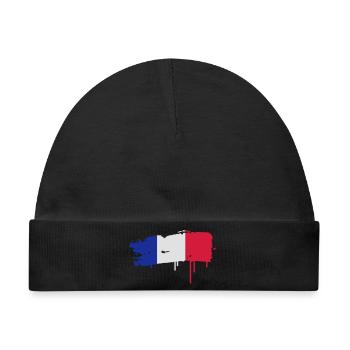 gepinselte Flagge Frankreichs mit einem - Baby Premium Organic Mütze - Schwarz - Vorne