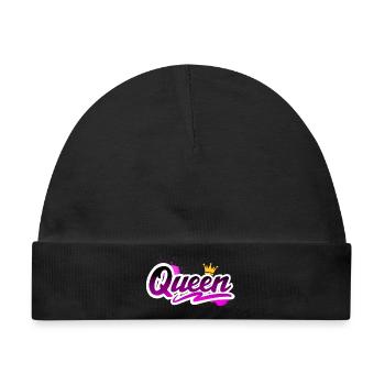 Queen - Baby Premium Organic Mütze - Schwarz - Vorne