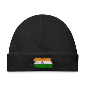 Indien Vintage Flagge / Geschenk Delhi Kalkutta - Baby Premium Organic Mütze - Schwarz - Vorne