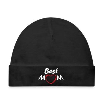 BEST MOM - für die beste Mama der Welt - Baby Premium Organic Mütze - Schwarz - Vorne