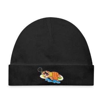 Stand Up Paddling Stand up Paddler Faultier - Baby Premium Organic Mütze - Schwarz - Vorne