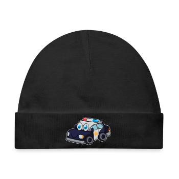 Polizeiauto - Baby Premium Organic Mütze - Schwarz - Vorne