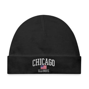 Chicago Flag Arc Emblem - Baby Premium Organic Mütze - Schwarz - Vorne