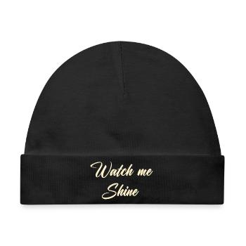 Watch me shine - Baby Premium Organic Mütze - Schwarz - Vorne