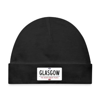 Glasgow Ortsnamensschild - Baby Premium Organic Mütze - Schwarz - Vorne