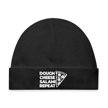 Teig Käse Salami Nochmal - Baby Premium Organic Mütze - Schwarz - Vorne