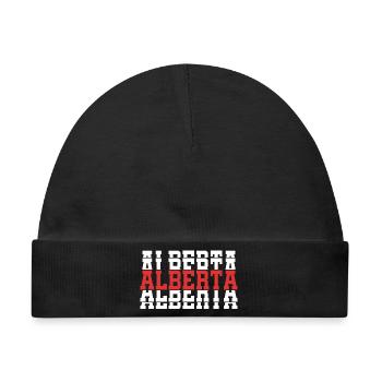 T-Shirt Alberta T-Shirt Geschenkidee gestapelter Text - Baby Premium Organic Mütze - Schwarz - Vorne