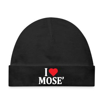 T-Shirt I love Moses T-Shirt Geschenkidee - Baby Premium Organic Mütze - Schwarz - Vorne